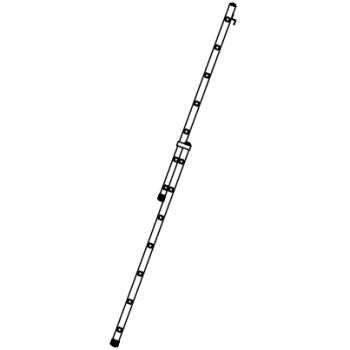 Retractable internal 2-section ladder