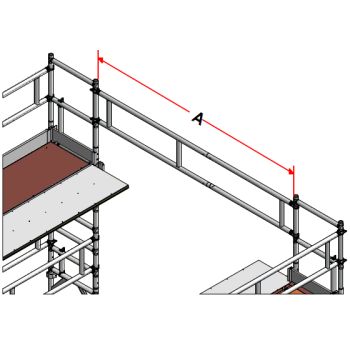 Telescopic guardrail - Dimensions from 245 cm to 345 cm